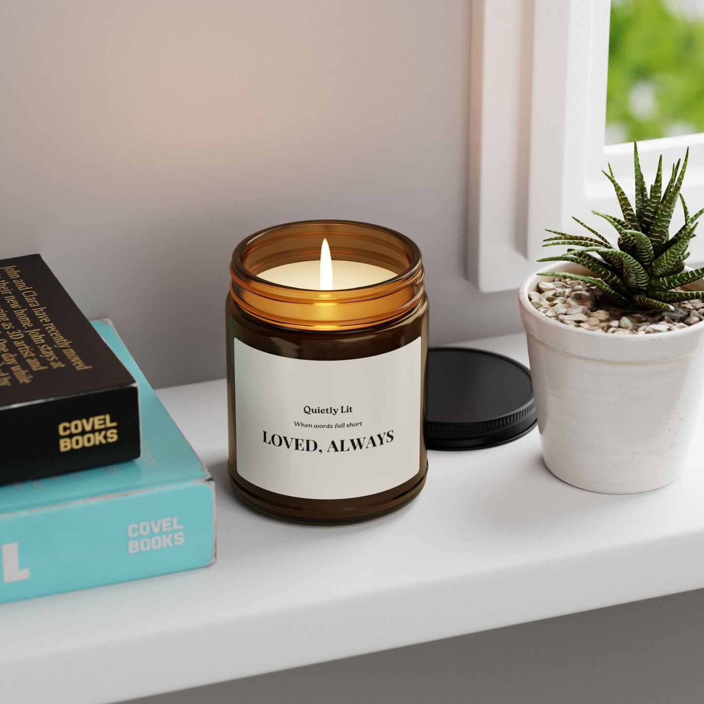 Loved, Always Scented Soy Candle — Amber Jar Memorial & Self-Care Candle