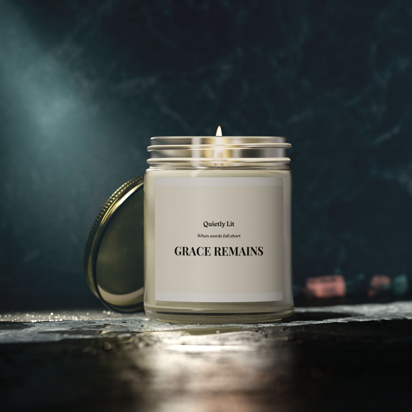 Scented Candle — Coconut Apricot Wax (4oz & 9oz) — 'GRACE REMAINS' Soothing Home Fragrance