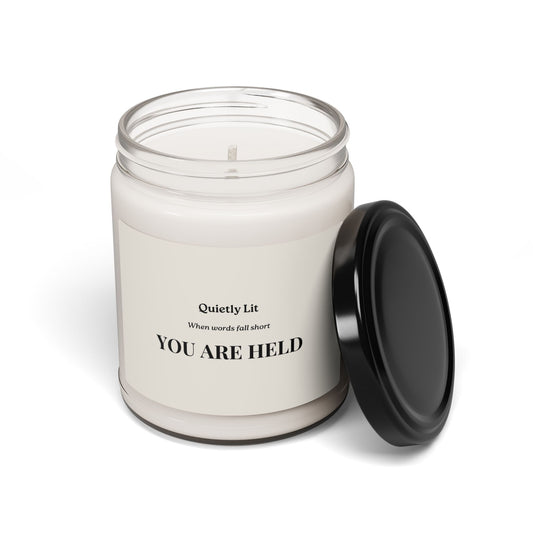 You Are Held Soy Candle — 9 oz Scented Jar (Quietly Lit Inspirational Gift)