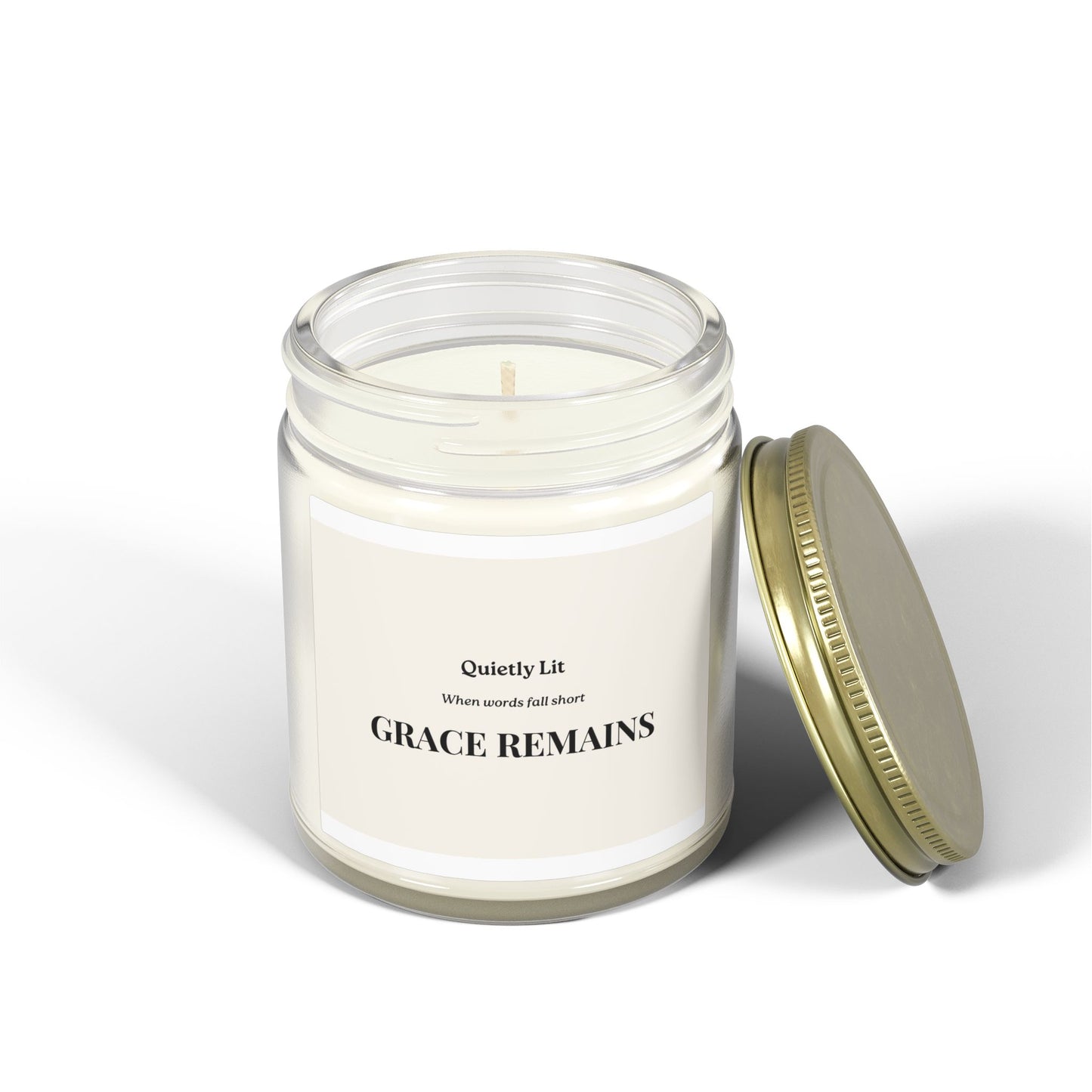 Scented Candle — Coconut Apricot Wax (4oz & 9oz) — 'GRACE REMAINS' Soothing Home Fragrance
