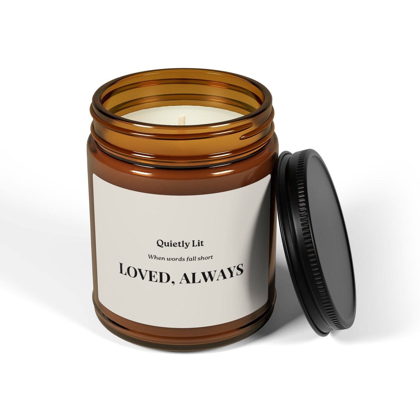 Loved, Always Scented Soy Candle — Amber Jar Memorial & Self-Care Candle