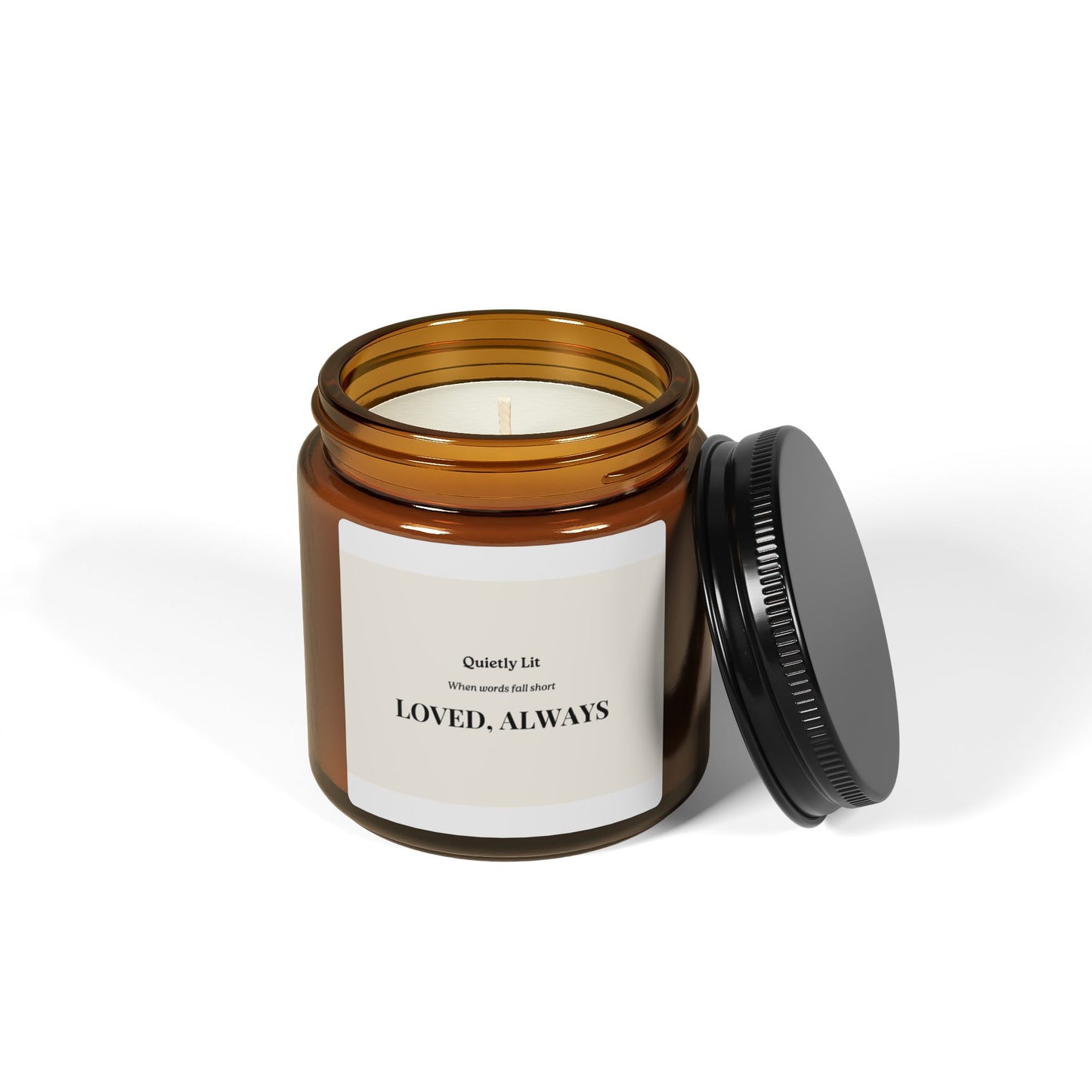 Loved, Always Scented Soy Candle — Amber Jar Memorial & Self-Care Candle