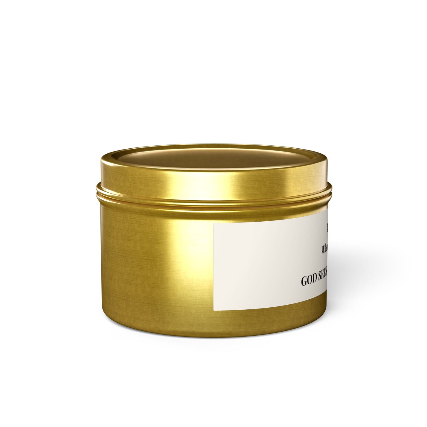 Quietly Lit Tin Candle — "When Words Fail Short, God Sees the Unseen Work" — Encouraging Prayer Gift