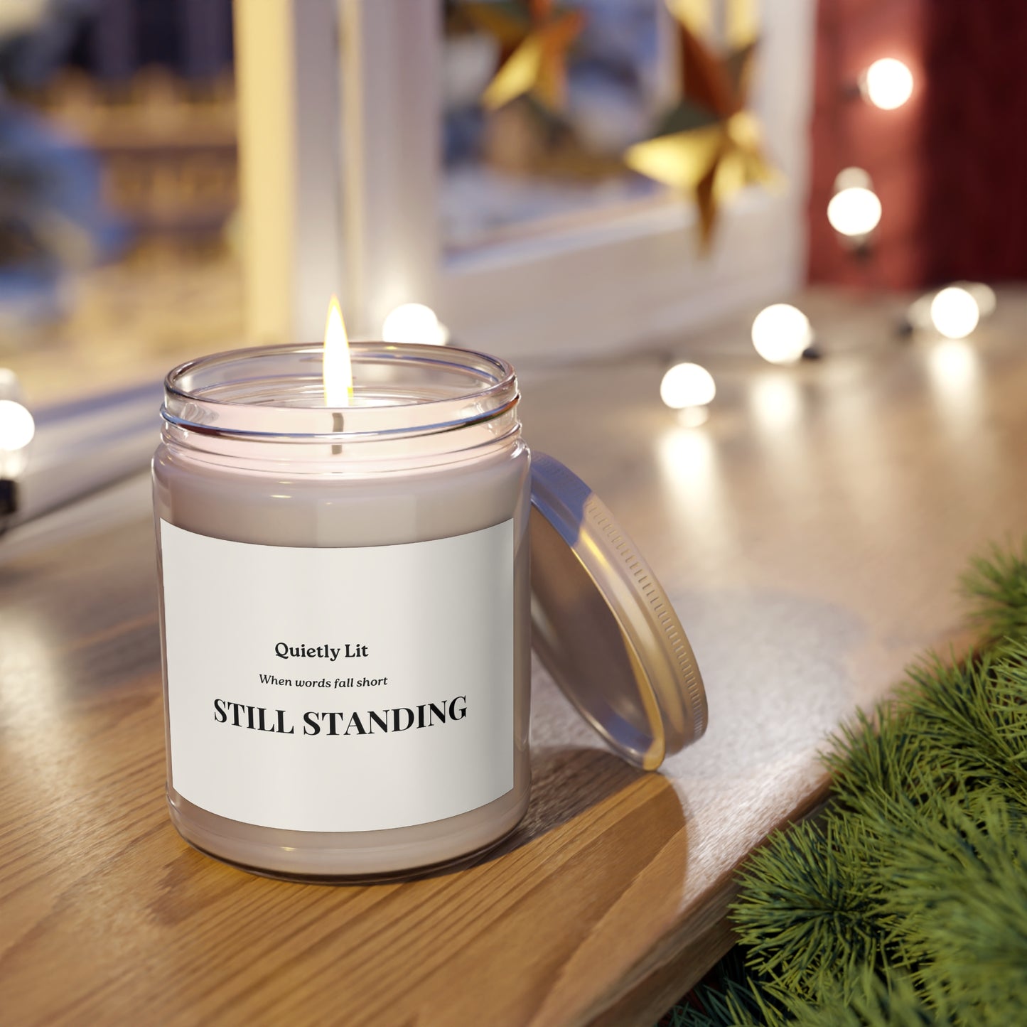 Still Standing Scented Soy Candle – 9oz "Quietly Lit" Inspirational Jar