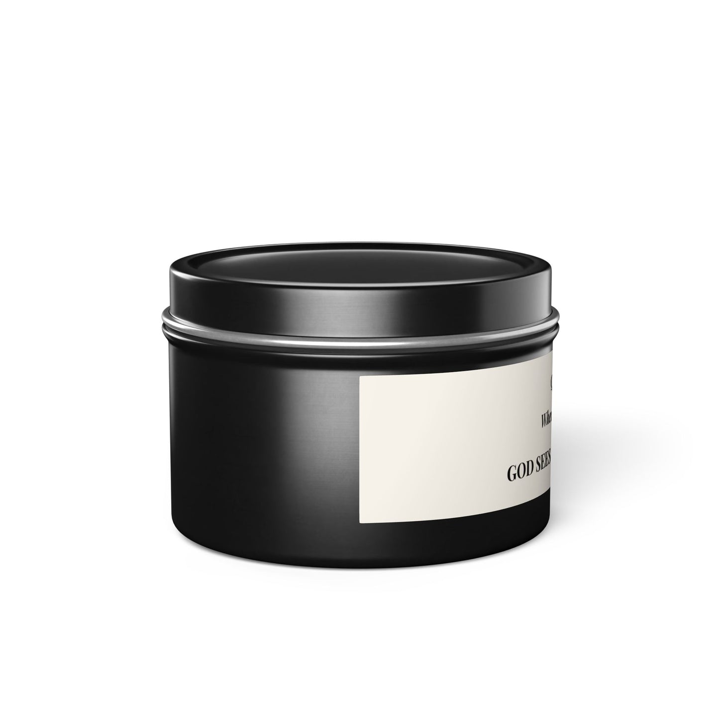 Quietly Lit Tin Candle — "When Words Fail Short, God Sees the Unseen Work" — Encouraging Prayer Gift