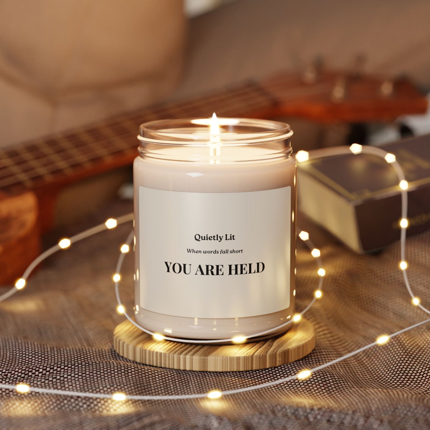 You Are Held Soy Candle — 9 oz Scented Jar (Quietly Lit Inspirational Gift)