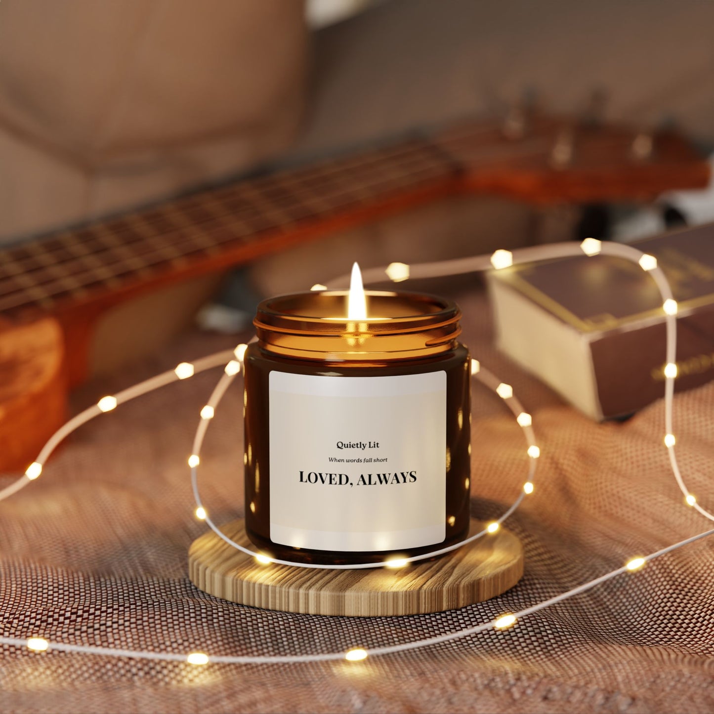 Loved, Always Scented Soy Candle — Amber Jar Memorial & Self-Care Candle