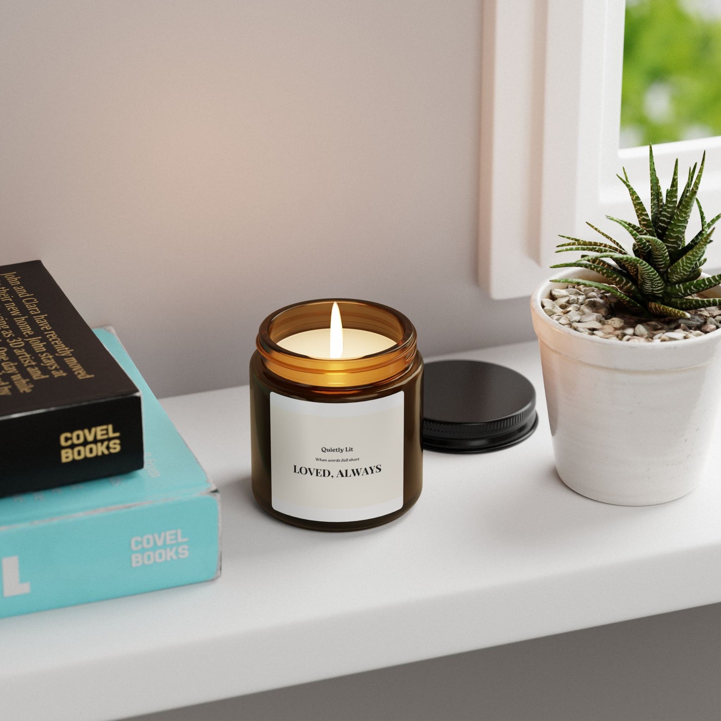 Loved, Always Scented Soy Candle — Amber Jar Memorial & Self-Care Candle