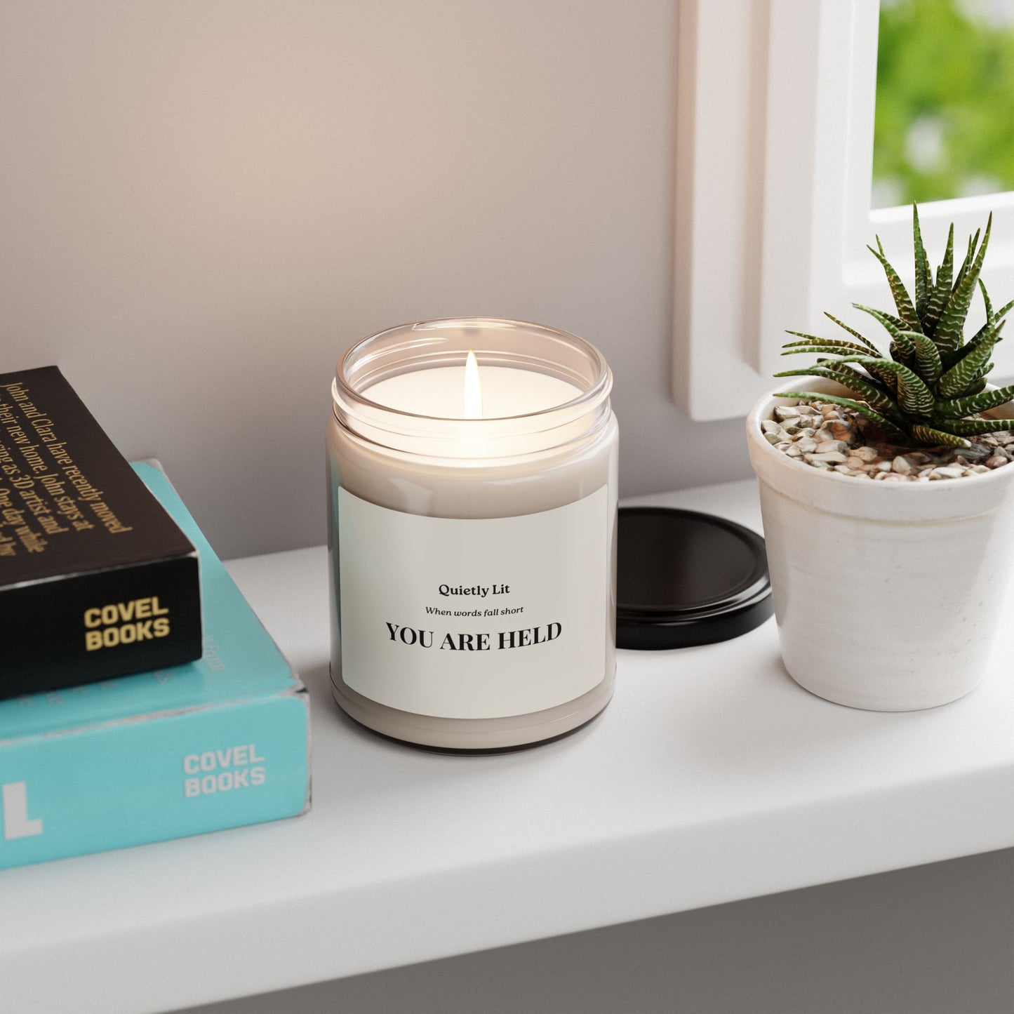 You Are Held Soy Candle — 9 oz Scented Jar (Quietly Lit Inspirational Gift)