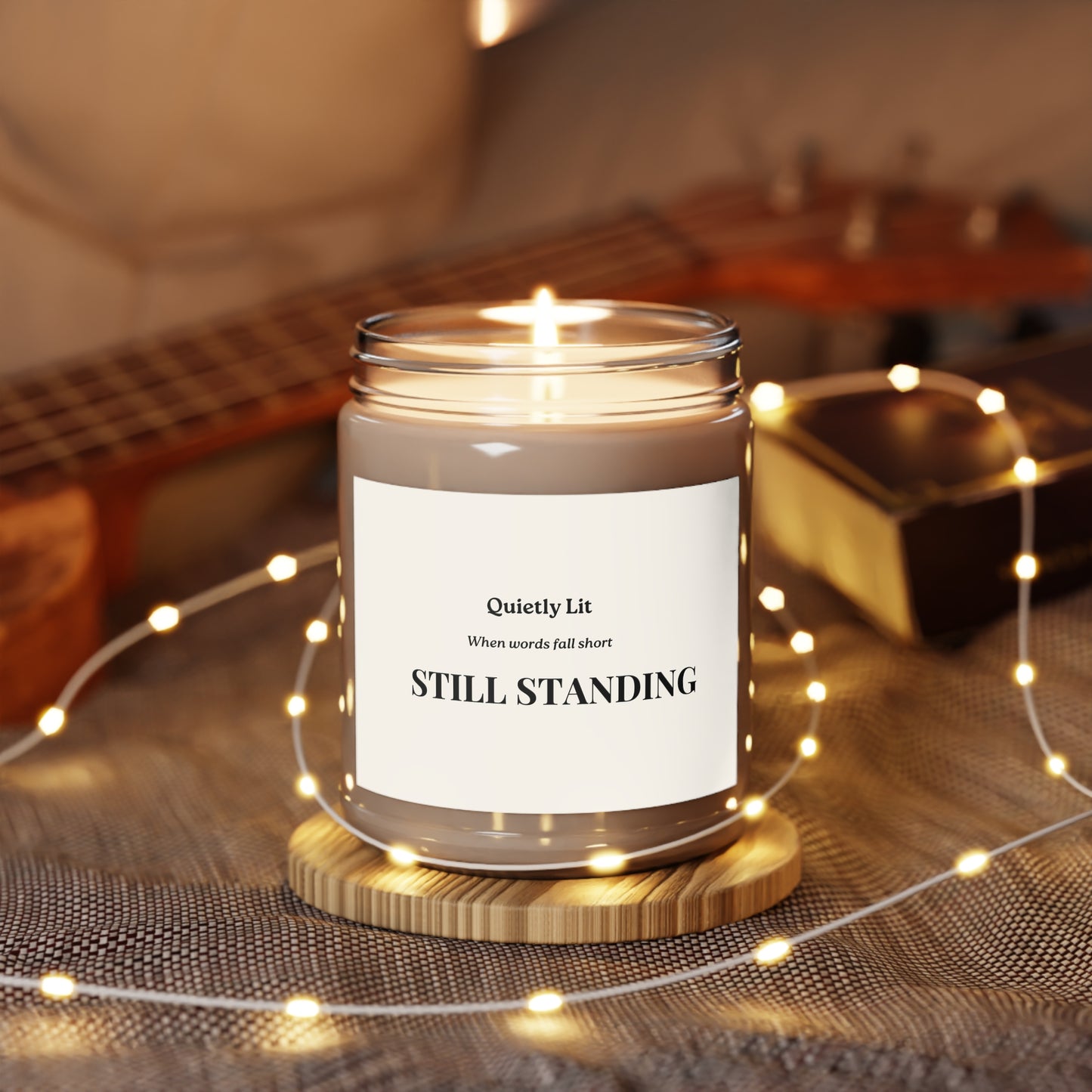 Still Standing Scented Soy Candle – 9oz "Quietly Lit" Inspirational Jar