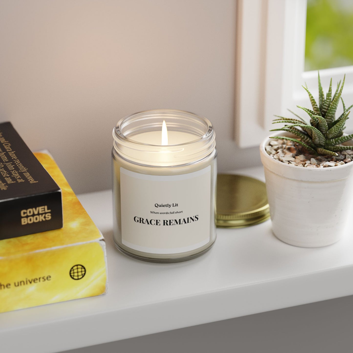 Scented Candle — Coconut Apricot Wax (4oz & 9oz) — 'GRACE REMAINS' Soothing Home Fragrance