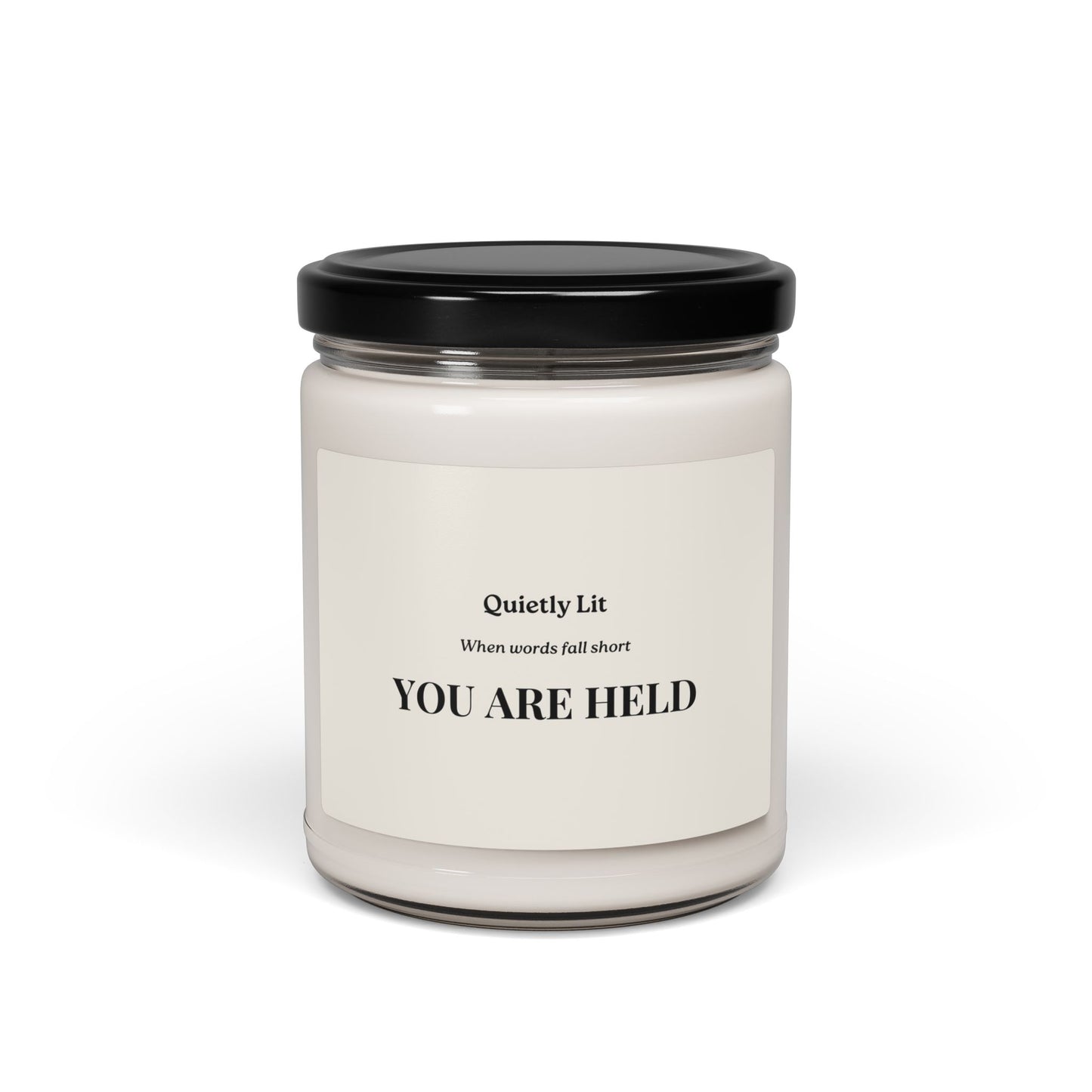You Are Held Soy Candle — 9 oz Scented Jar (Quietly Lit Inspirational Gift)